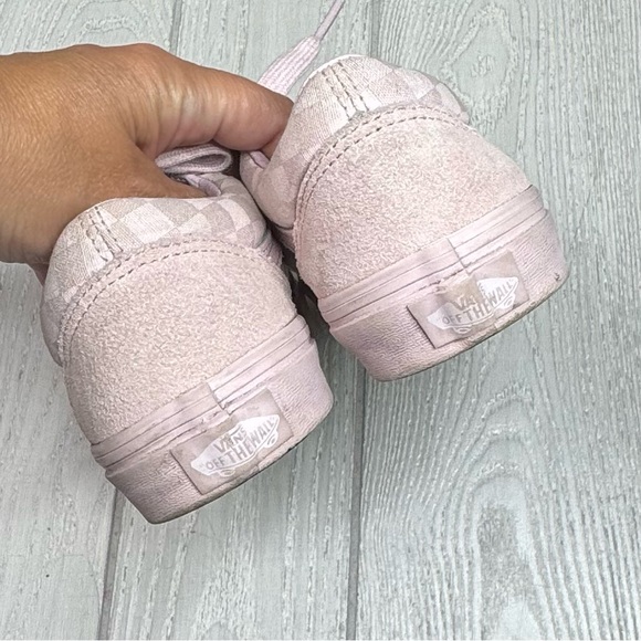 Girls Pink Vans, Soft Pink Checkered Vans, Sneakers, Size 3 - Picture 2 of 7